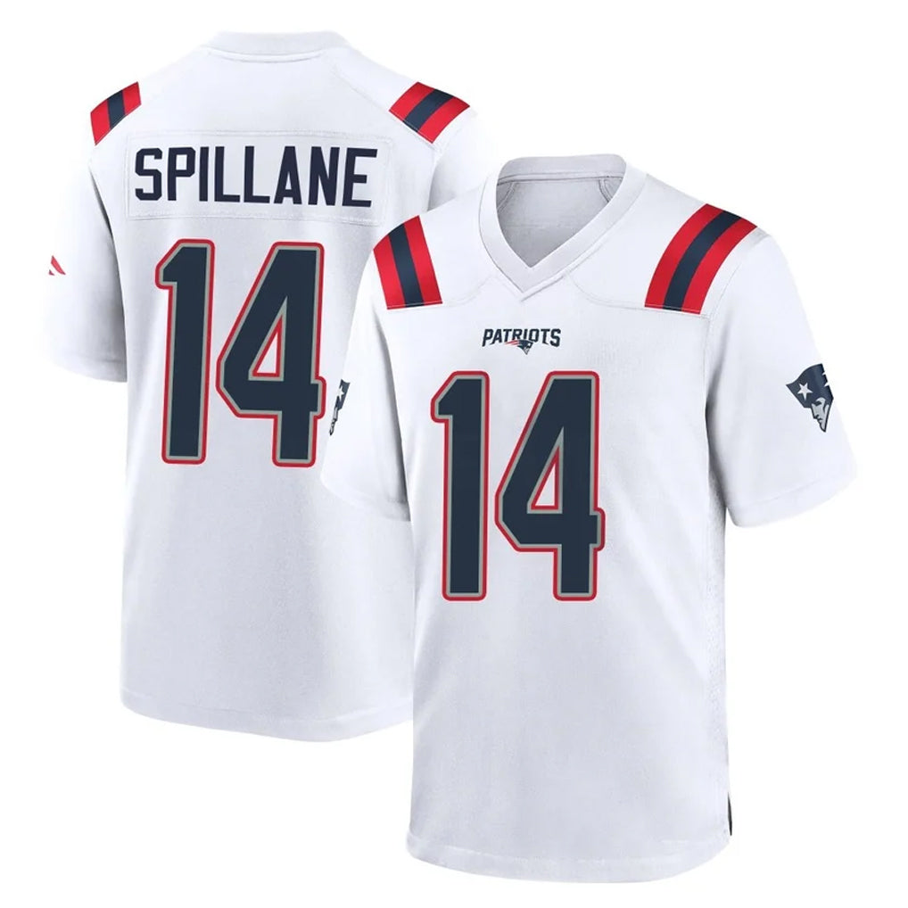 NE.Patriots #14 Robert Spillane Player White Home Game Mdoa Stitched Jerseys