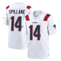 NE.Patriots #14 Robert Spillane Player White Home Game Mdoa Stitched Jerseys