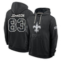 NO.Saints #83 Juwan Johnson Player 2026 Black Logo Pullover Hoodies Limited Game Mdoa Stitched Jerseys