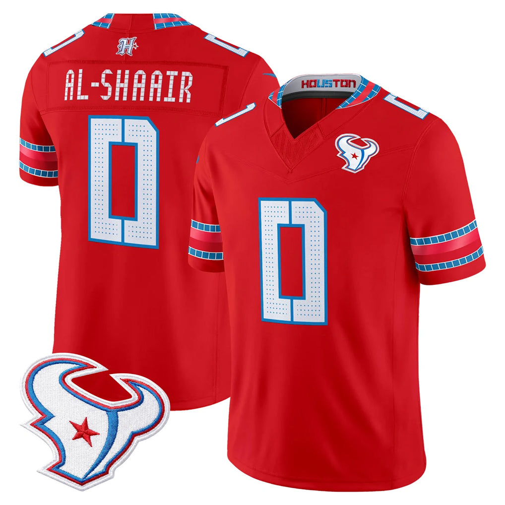 H.Texans #0 Azeez Al-Shaair Player Red 2026 Rivalries Vapor Limited Home Game Mdoa Stitched jerseys