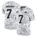 C.Panthers #7 Tre'von Moehrig Player Arctic Camo Salute to Service Limited Game Mdoa Stitched Jerseys
