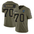 D.Lions #70 Juice Scruggs Player Olive 2025 Salute To Service Limited Home Game Mdoa Stitched Jerseys