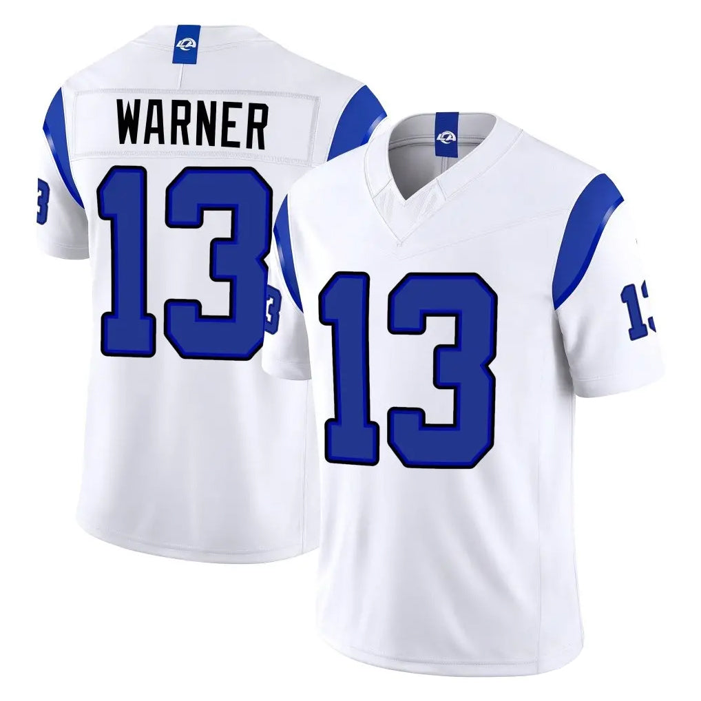 LA.Rams #13 Kurt Warner Player White Limited Fearsome Vapor F.U.S.E. Home Game Mdoa Stitched Jerseys
