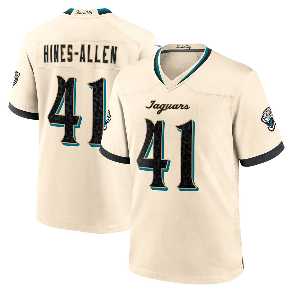 J.Jaguars #41 Josh Hines-Allen Player Natural 2026 Rivalries Collection Game Mdoa Stitched Jerseys