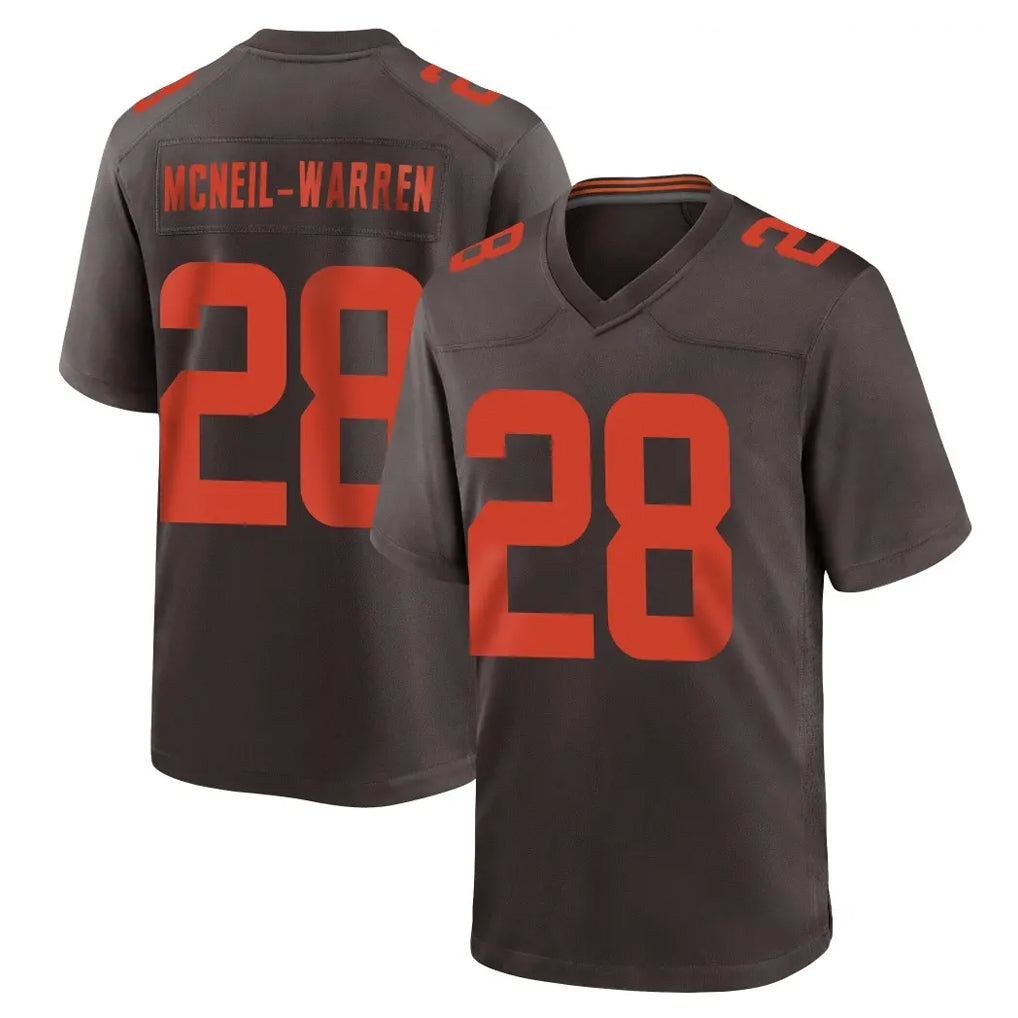 C.Browns #28 Emmanuel McNeil-Warren Player Brown Alternate Home Game Mdoa Stitched Jerseys