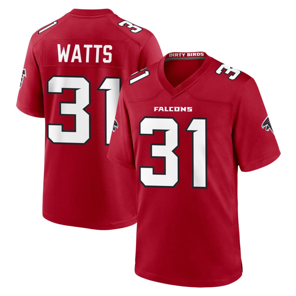 A.Falcons #31 Xavier Watts Player Red Team Color Home Game Mdoa Stitched Jerseys