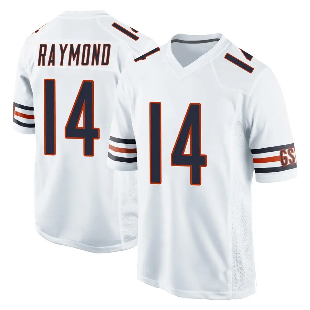 C.Bears #14 Kalif Raymond Player White Home Game Mdoa Stitched Jerseys