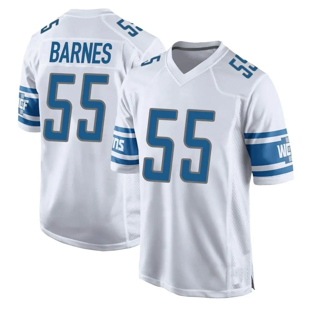 D.Lions #55 Derrick Barnes Player White Home Game Mdoa Stitched Jerseys