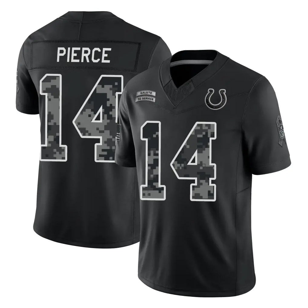 IN.Colts #14 Alec Pierce Player Black Limited 2026 Salute to Service Home Game Mdoa Stitched Jerseys