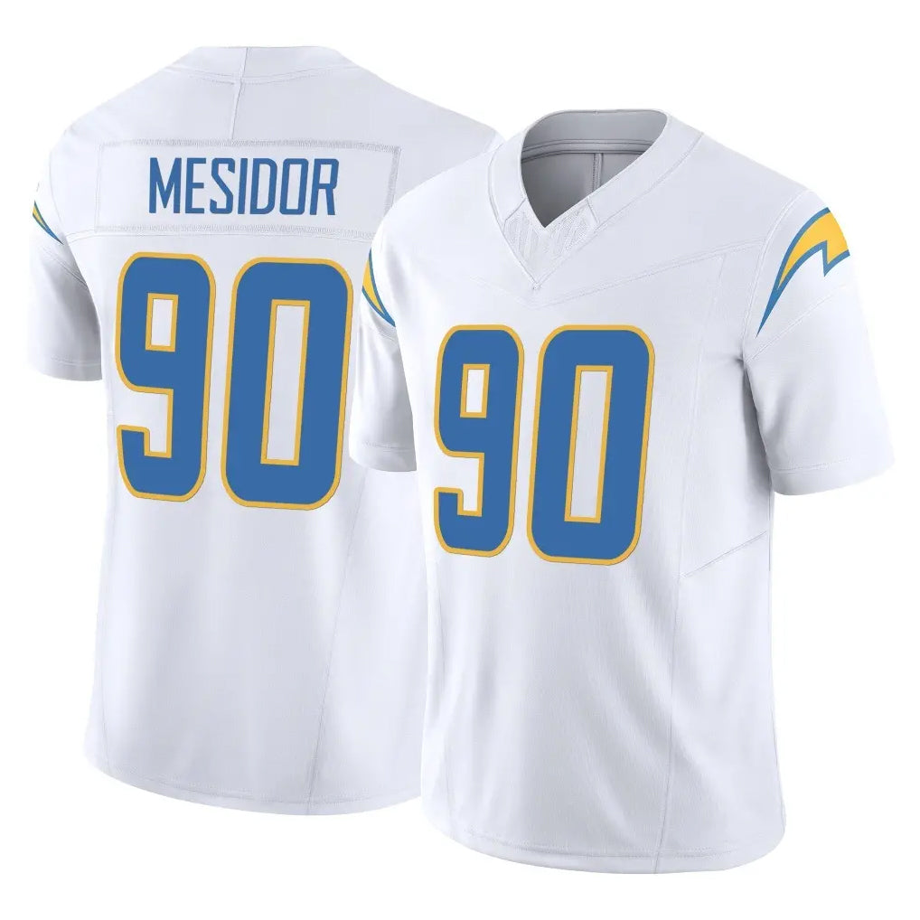 LA.Chargers #90 Akheem Mesidor Player White Limited Vapor F.U.S.E. Home Game Stitched Jerseys