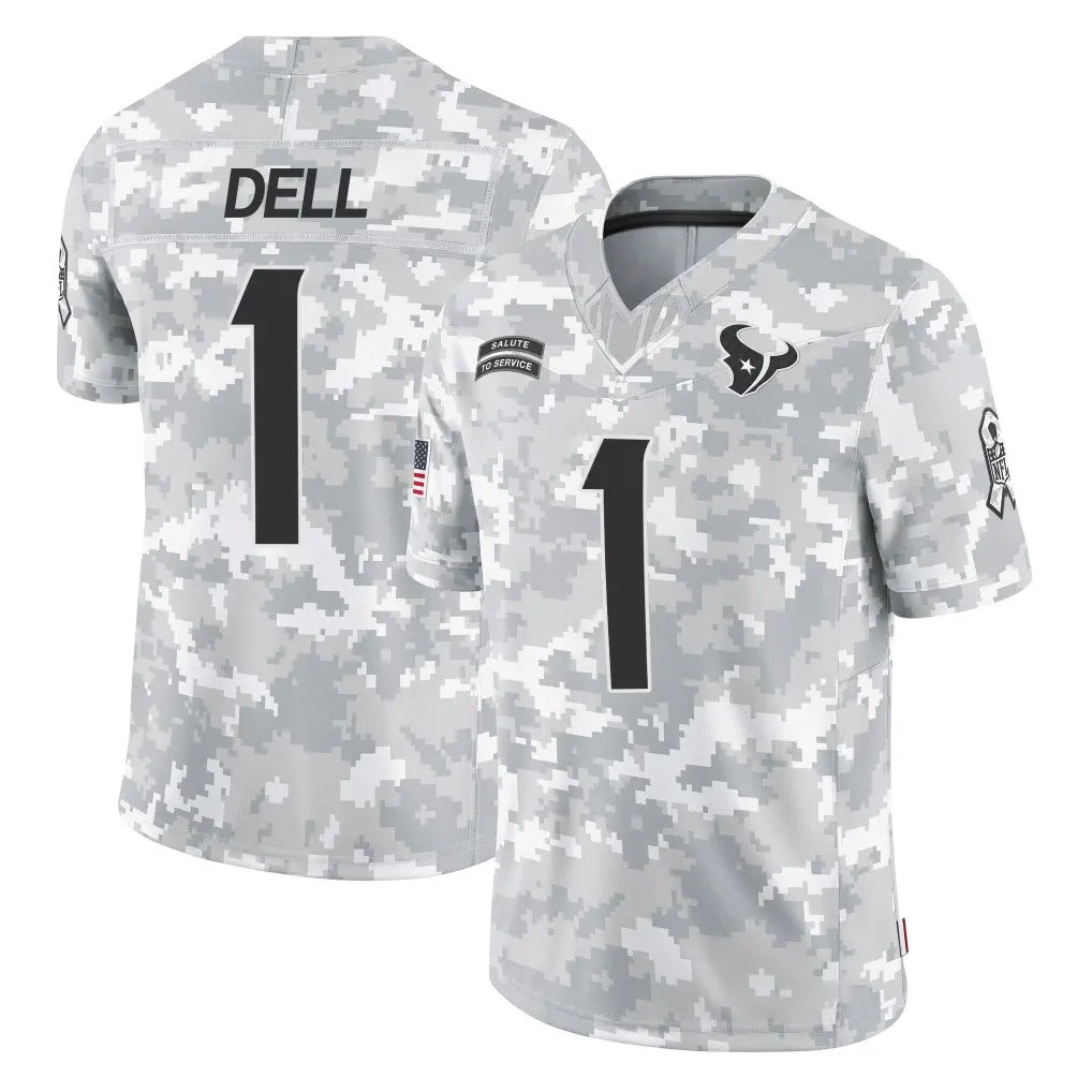 H.Texans #1 Tank Dell Player Arctic Camo Salute To Service Limited Game Mdoa Stitched Jerseys