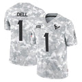 H.Texans #1 Tank Dell Player Arctic Camo Salute To Service Limited Game Mdoa Stitched Jerseys