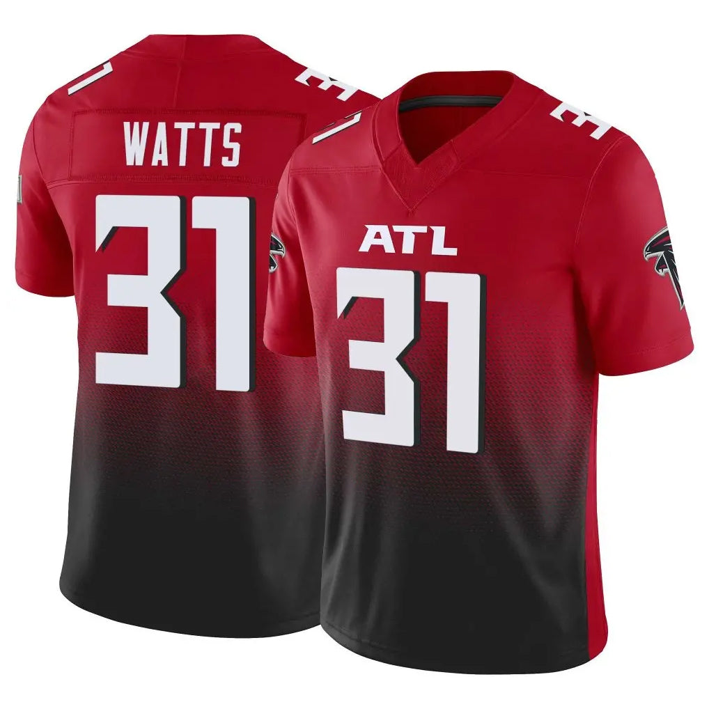A.Falcons #31 Xavier Watts Player Red Vapor F.U.S.E. Limited Home Game Mdoa Stitched Jerseys