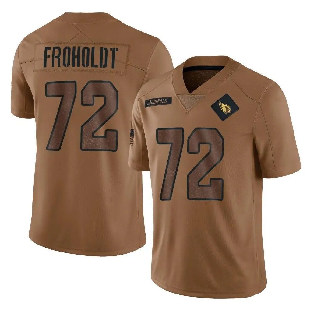 A.Cardinals #72 Hjalte Froholdt Player Brown Limited Salute To Service Home Game Mdoa Stitched Jerseys