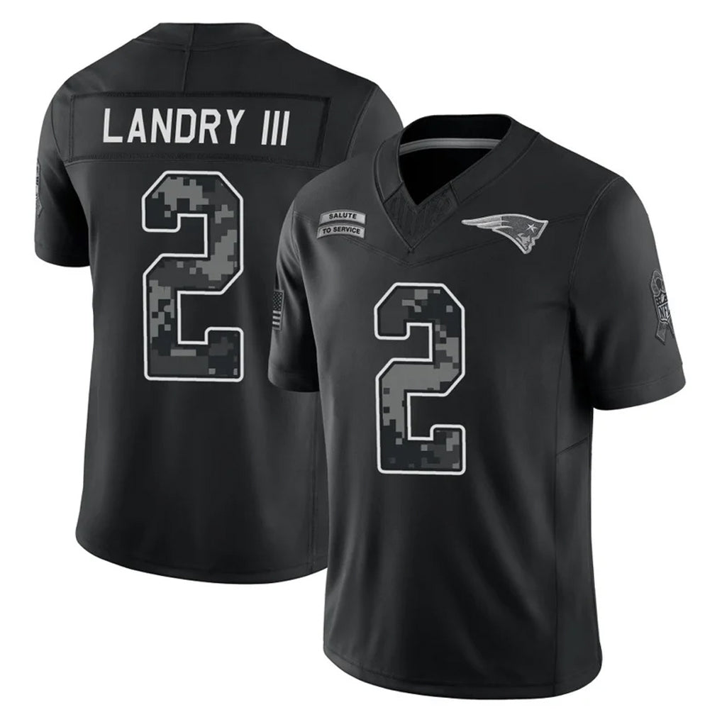 NE.Patriots #2 Harold Landry III Player Black Limited 2026 Salute to Service Home Game Mdoa Stitched Jerseys
