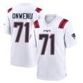 NE.Patriots #71 Mike Onwenu Player White Home Game Mdoa Stitched Jerseysv