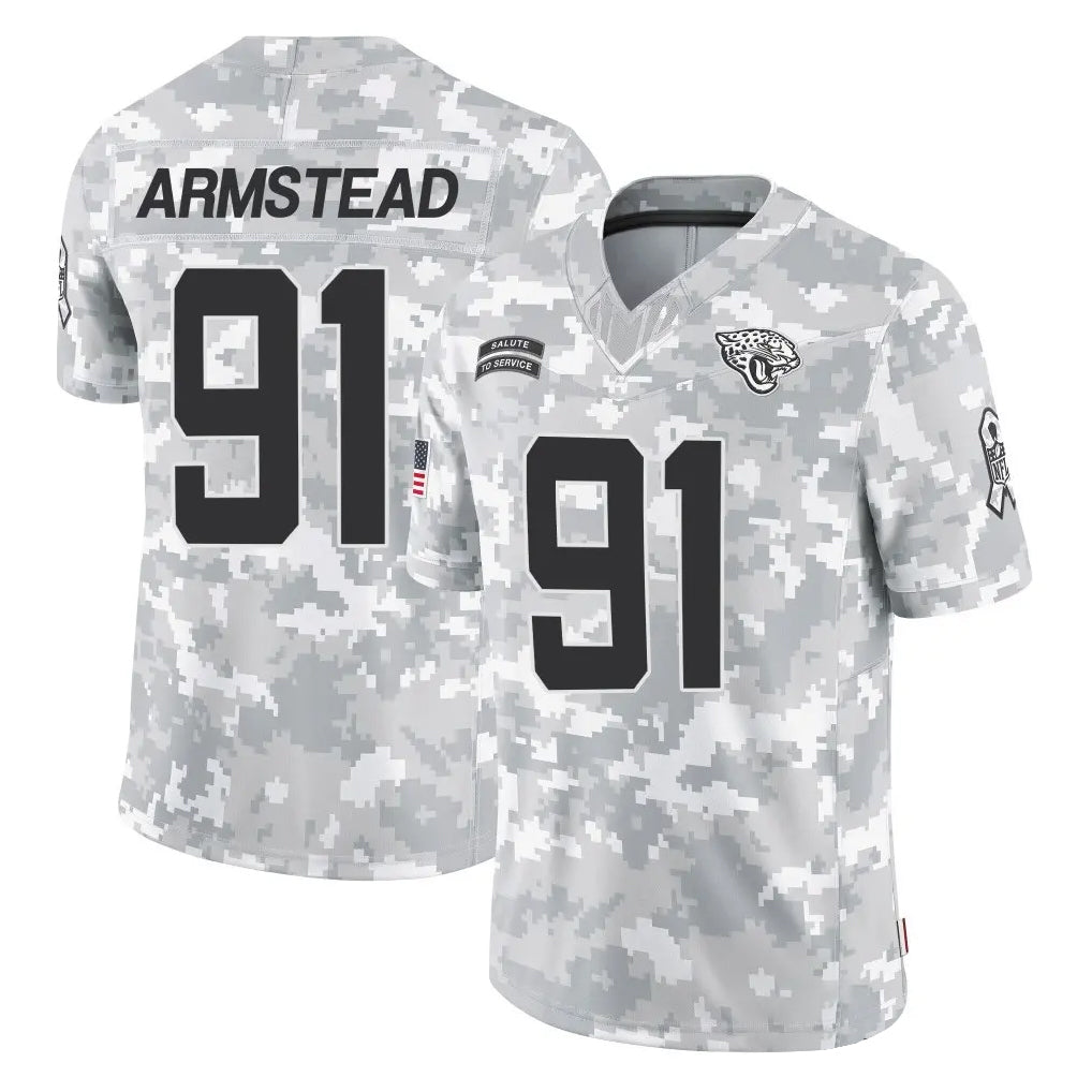 J.Jaguars #91 Arik Armstead Player Arctic Camo Salute To Service Limited Game Mdoa Stitched Jerseys