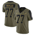 GB.Packers #77 Jordan Morgan Player Olive Salute To Service Limited Game Mdoa Stitched Jerseys