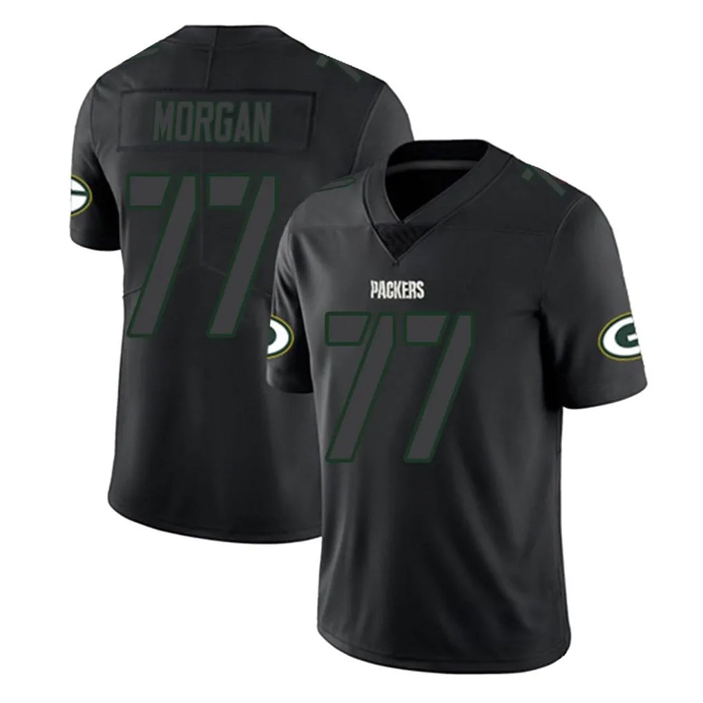 GB.Packers #77 Jordan Morgan Player Black Impact Limited Home Game Mdoa Stitched Jerseys