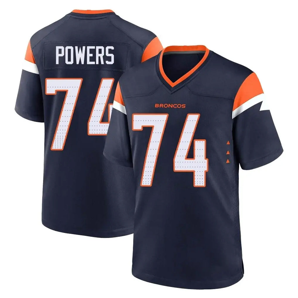 D.Broncos #74 Ben Powers Player Navy Home Game Mdoa Stitched Jerseys