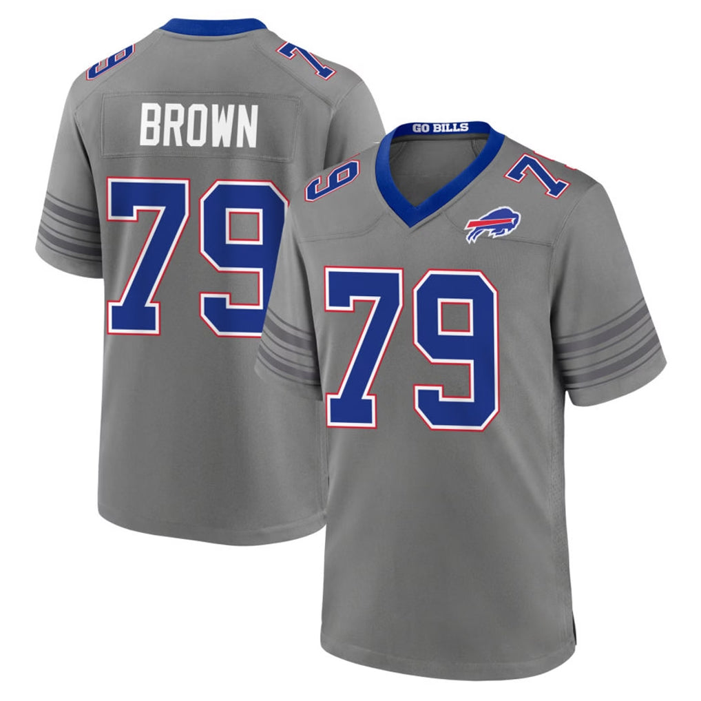 B.Bills #79 Spencer Brown Player Gray Nickel City Home Game Mdoa Stitched Jerseys