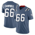 NE.Patriots #66 Will Campbell Player Blue Limited Rivalries Collection Home Game Mdoa Stitched Jerseys