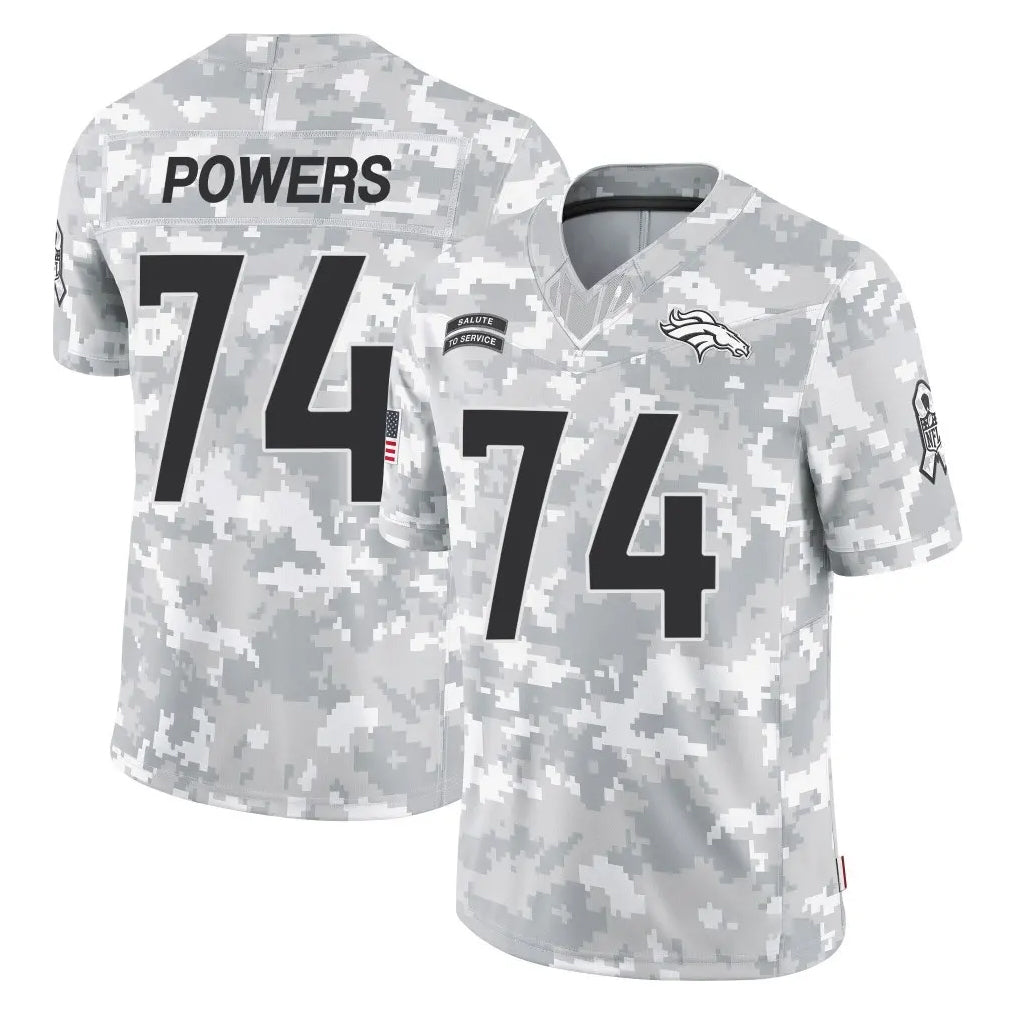 D.Broncos #74 Ben Powers Player Arctic Camo Salute To Service Limited Mdoa Stitched Jerseys