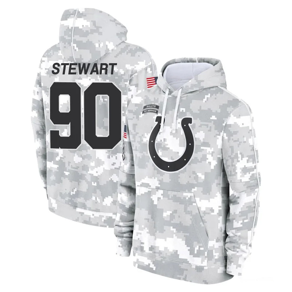 IN.Colts #90 Grover Stewart Player Arctic Camo Salute to Service Hoodies Limited Game Mdoa Stitched Jerseys