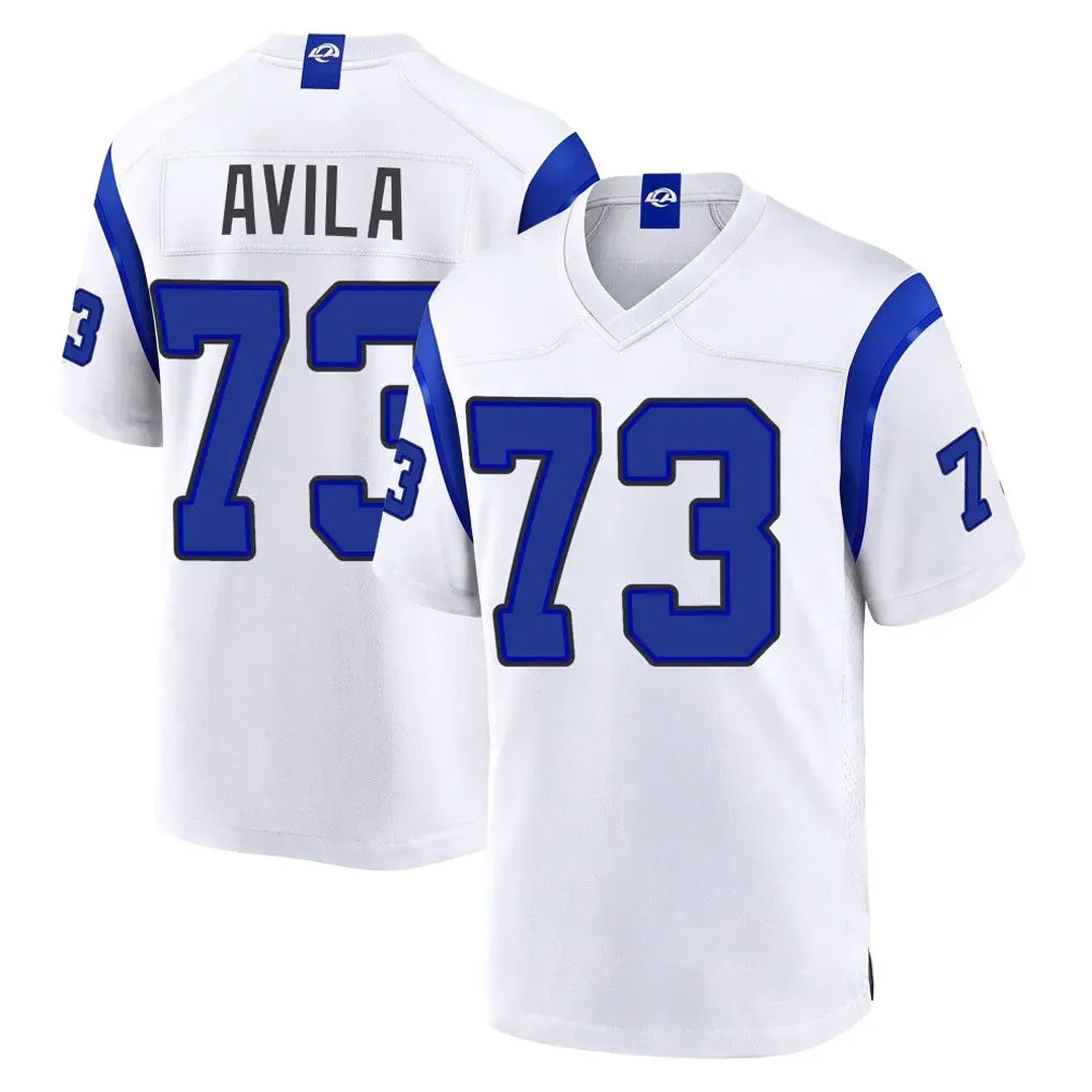 LA.Rams #73 Steve Avila Player White Fearsome Home Game Mdoa Stitched Jerseys