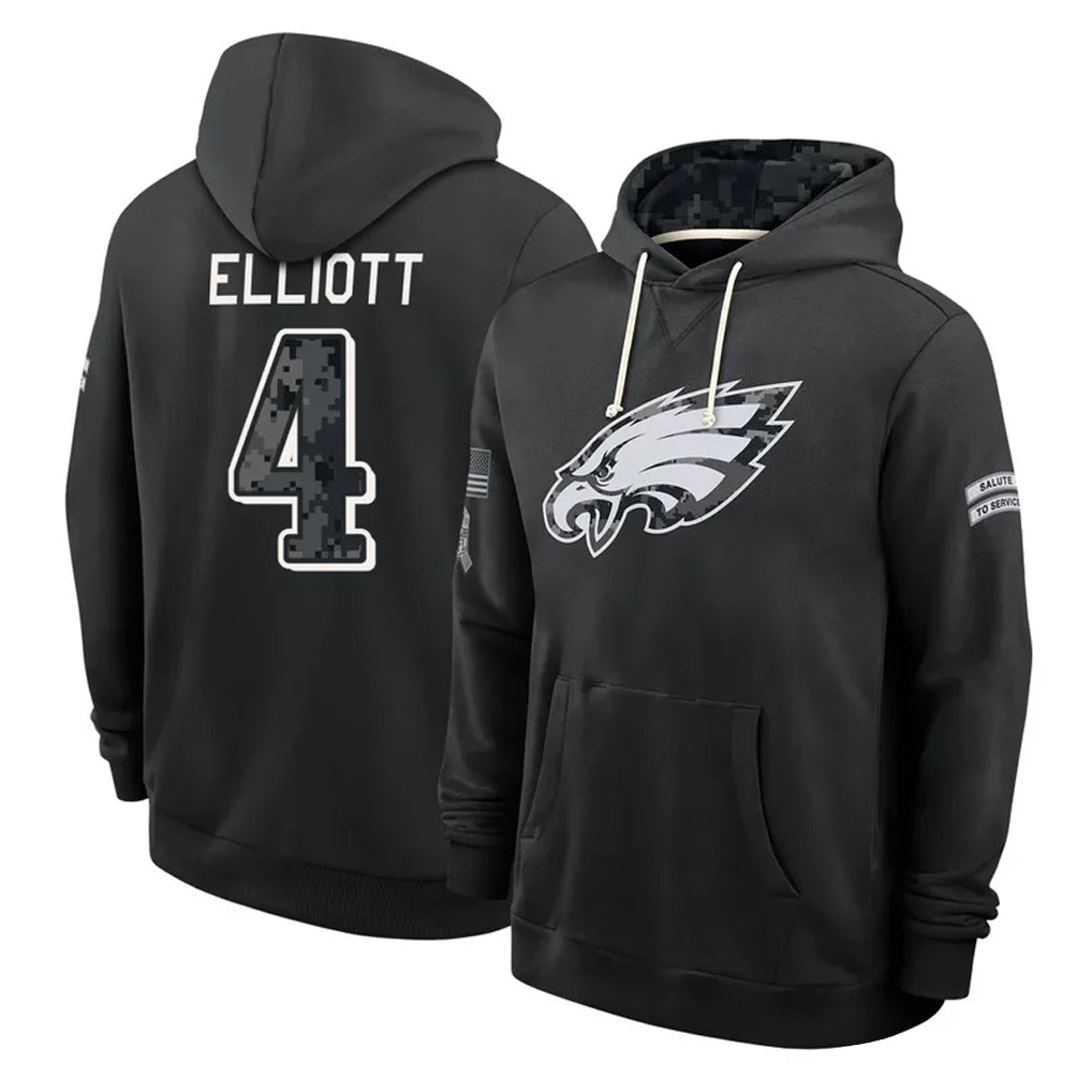 P.Eagles #4 Jake Elliott Player 2026 Black Logo Pullover Hoodies Limited Game Mdoa Stitched Jerseys