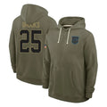 C.Panthers #25 Jonathon Brooks Player Olive Salute to Service Hoodies Game Mdoa Stitched Jerseys
