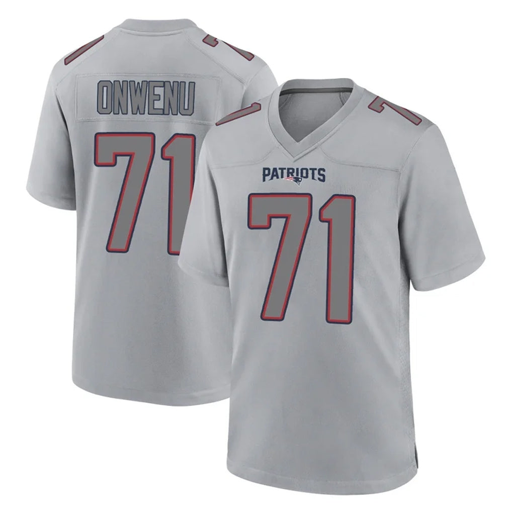 NE.Patriots #71 Mike Onwenu Player Gray Fashion Limited Home Game Mdoa Stitched Jerseys