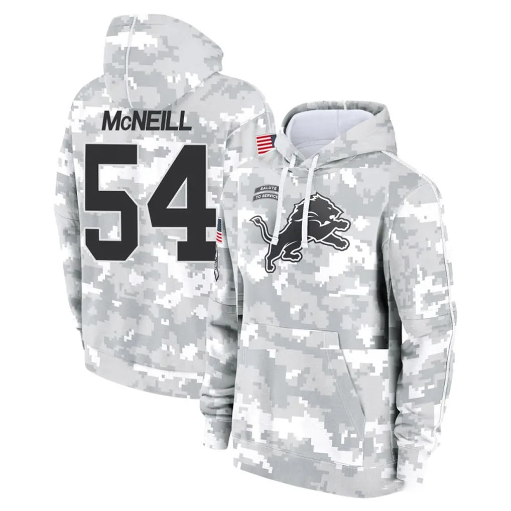 D.Lions #54 Alim McNeill Player Arctic Camo Salute to Service Hoodies Limited Game Mdoa Stitched Jerseys