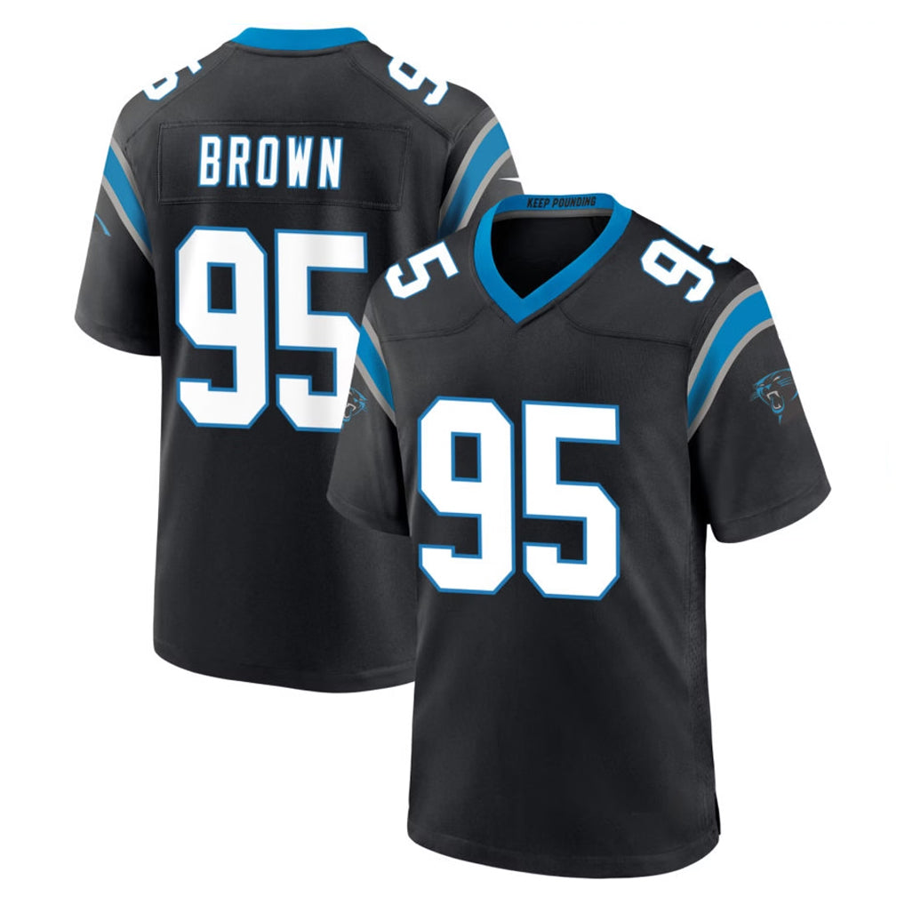 C.Panthers #95 Derrick Brown Player Black Limited Home Game Mdoa Stitched Jerseys