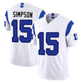 LA.Rams #15 Ty Simpson Player White Limited Fearsome Vapor F.U.S.E. Home Game Mdoa Stitched Jerseys