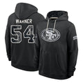 SF.49ers #54 Fred Warner Player 2026 Black Logo Pullover Hoodies Limited Game Mdoa Stitched Jerseys