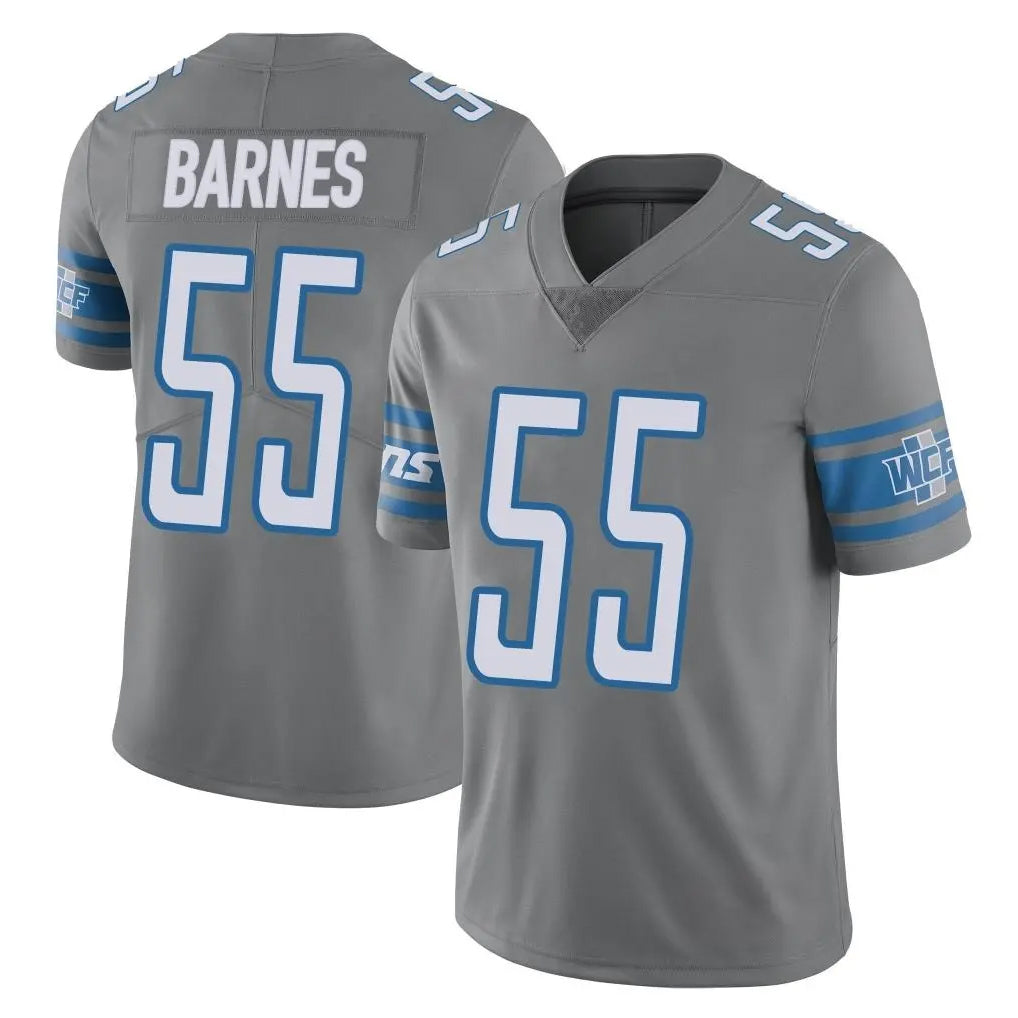 D.Lions #55 Derrick Barnes Player Gray Vapor Untouchable Limited Home Game Mdoa Stitched Jerseys