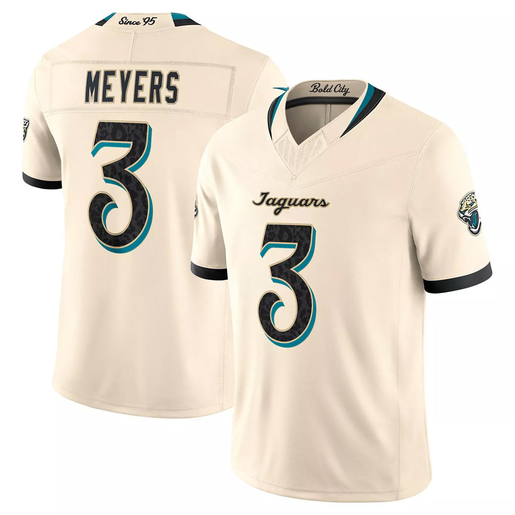 J.Jaguars #3 Jakobi Meyers Player Natural Limited 2026 Rivalries Collection Game Mdoa Stitched Jerseys