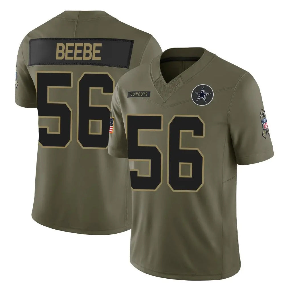 D.Cowboys #56 Cooper Beebe Player Olive 2025 Salute to Service Limited Home Game Mdoa Stitched Jerseys