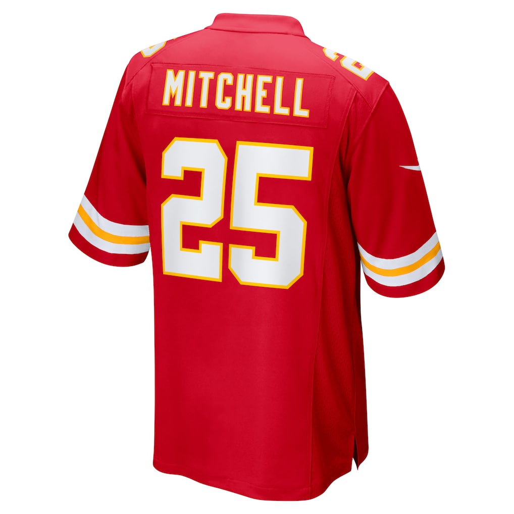 Mdoa KC.Chiefs #25 Elijah Mitchell Red Team Game Jersey