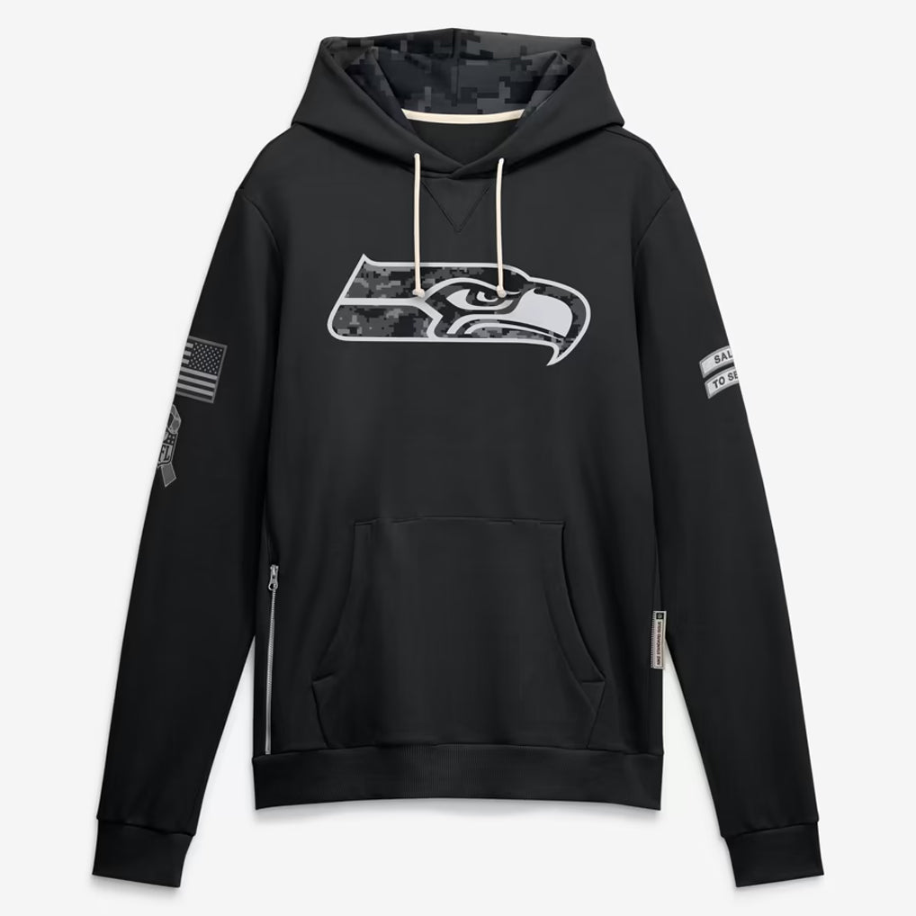 S.Seahawks 2026 Black Logo Pullover Hoodies Limited Game Mdoa Stitched Jerseys