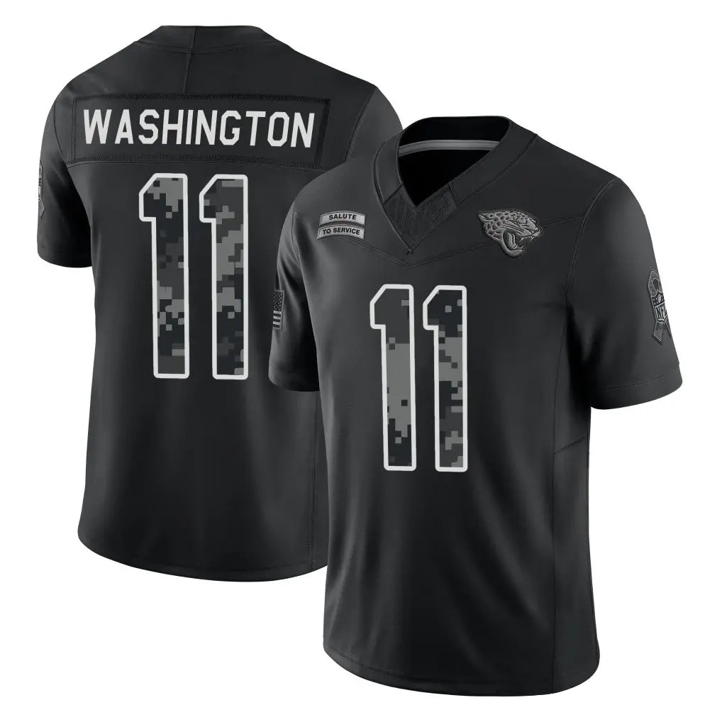 J.Jaguars #11 Parker Washington Player Black Limited 2026 Salute to Service Home Game Mdoa Stitched Jerseys