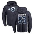 LA.Rams #53 Nate Landman Player Navy Pullover Hoodie Limited Game Mdoa Stitched Jerseys