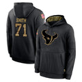 H.Texans #71 Braden Smith Player Black Salute to Service Hoodies Limited Game Mdoa Stitched Jerseys