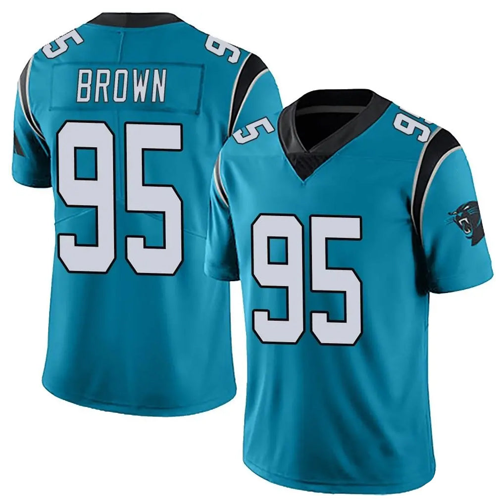C.Panthers #95 Derrick Brown Player Blue Vapor Untouchable Limited Game Mdoa Stitched Jerseys