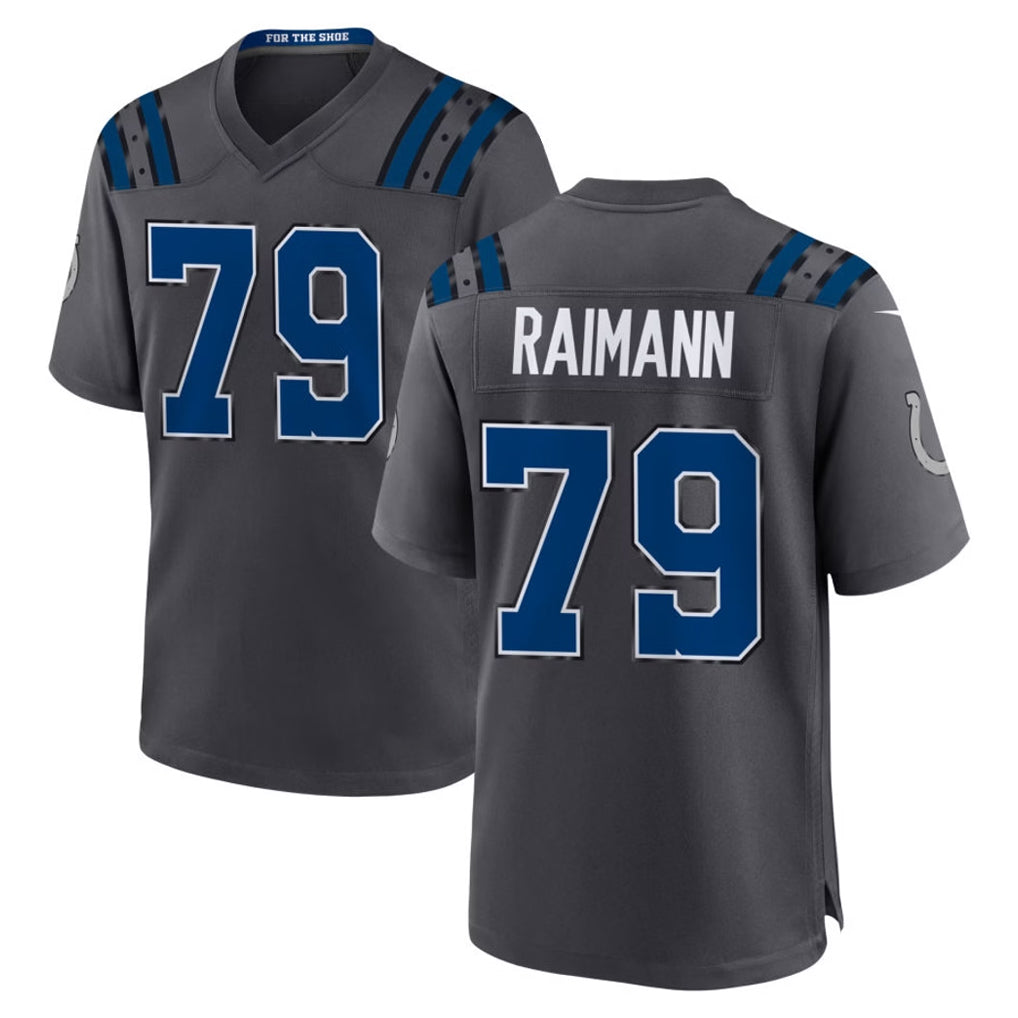 IN.Colts #79 Bernhard Raimann Player Anthracite 2026 Rivalries Collection Home Game Mdoa Stitched Jerseys