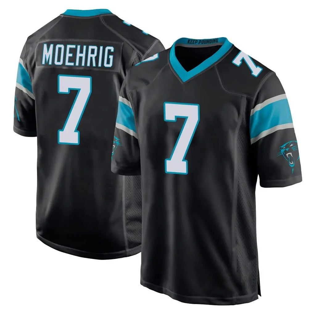 C.Panthers #7 Tre'von Moehrig Player Black Home Game Mdoa Stitched Jerseys