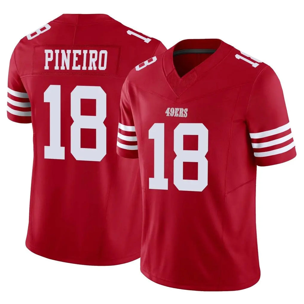 SF.49ers #18 Eddy Pineiro Player Red Limited Vapor F.U.S.E. Home Game Mdoa Stitched Jerseys