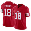 SF.49ers #18 Eddy Pineiro Player Red Limited Vapor F.U.S.E. Home Game Mdoa Stitched Jerseys