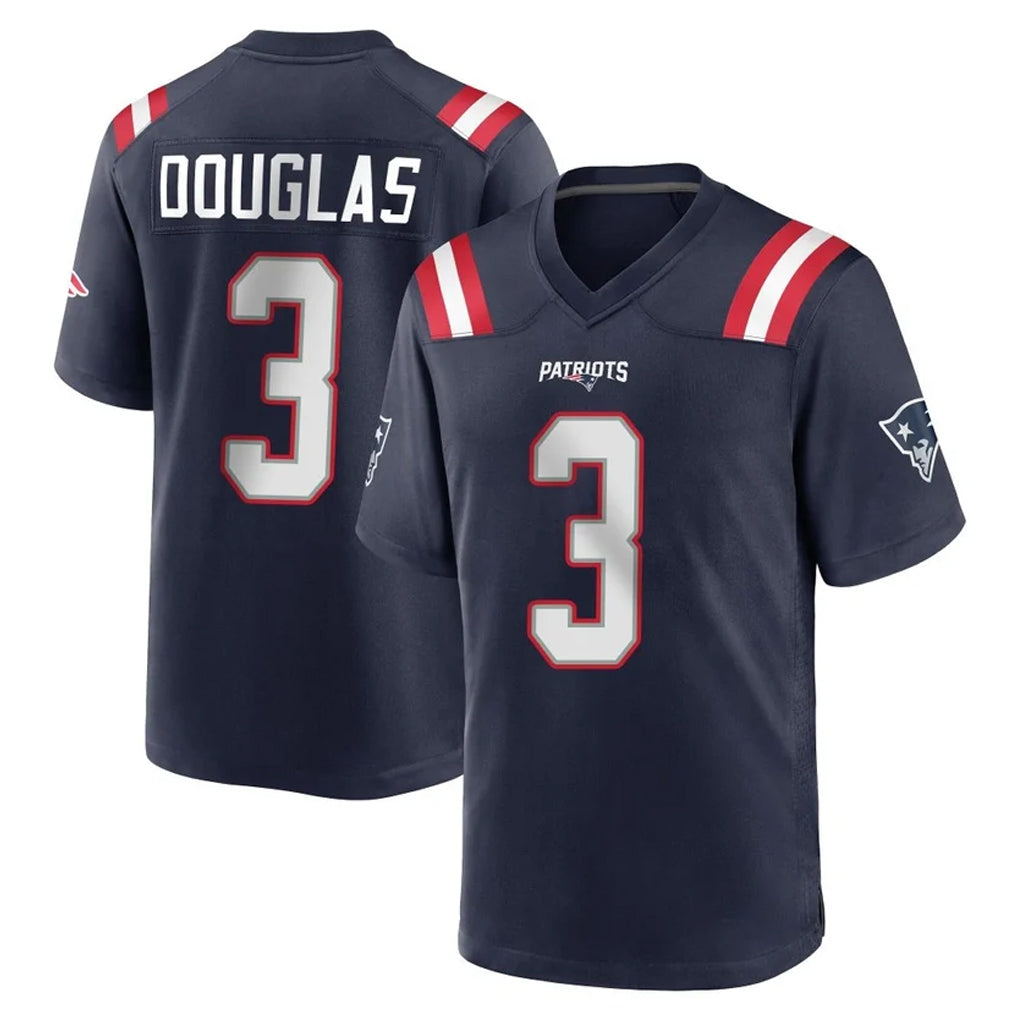 NE.Patriots #3 DeMario Douglas Player Navy Home Game Mdoa Stitched Jerseys
